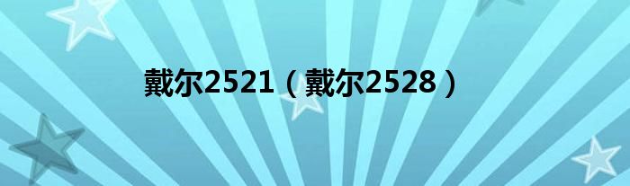 戴尔2521【戴尔2528】