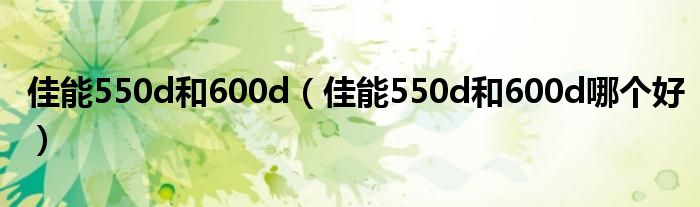 佳能550d和600d【佳能550d和600d哪个好】