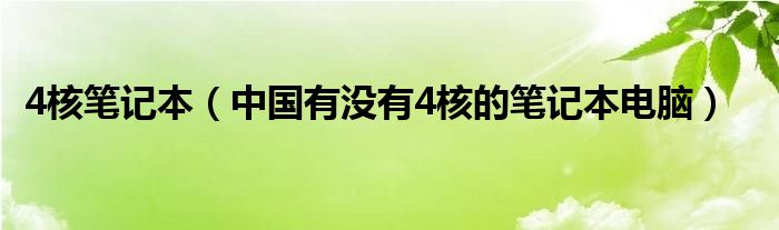 4核笔记本【中国有没有4核的笔记本电脑】