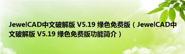 JewelCAD中文破解版 V5.19 绿色免费版【JewelCAD中文破解版 V5.19 绿色免费版功能简介】