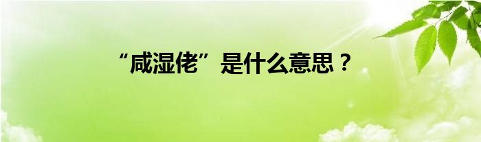 “咸湿佬”是什么意思？