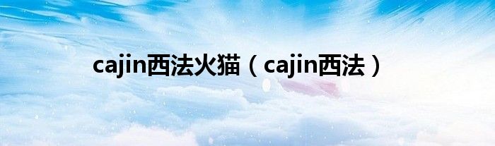 cajin西法火猫【cajin西法】