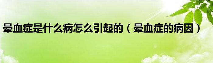 晕血症是什么病怎么引起的【晕血症的病因】