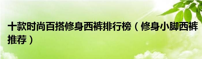 十款时尚百搭修身西裤排行榜【修身小脚西裤推荐】