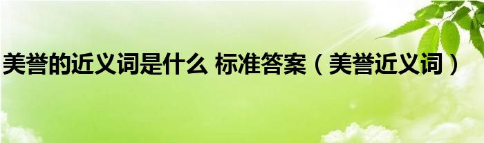 美誉的近义词是什么 标准答案【美誉近义词】