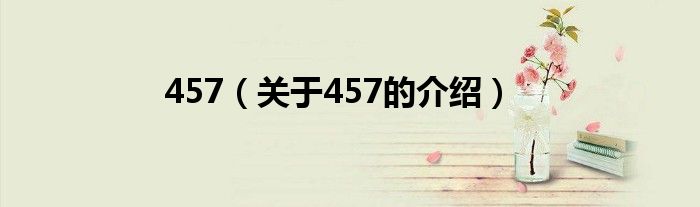 457【关于457的介绍】