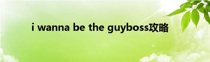 i wanna be the guyboss攻略