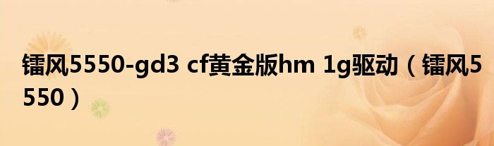 镭风5550-gd3 cf黄金版hm 1g驱动【镭风5550】