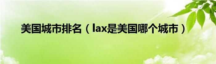 美国城市排名【lax是美国哪个城市】