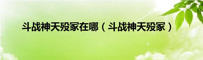 斗战神天殁冢在哪【斗战神天殁冢】