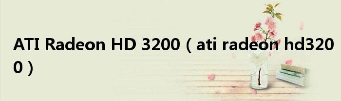 ATI Radeon HD 3200【ati radeon hd3200】