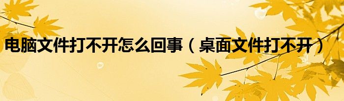 电脑文件打不开怎么回事【桌面文件打不开】