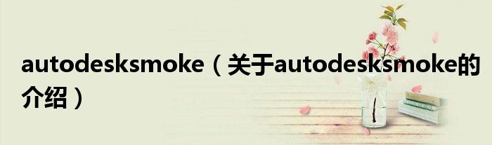 autodesksmoke【关于autodesksmoke的介绍】