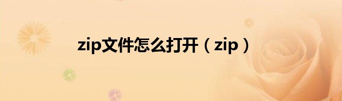 zip文件怎么打开【zip】