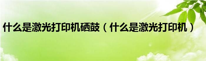 什么是激光打印机硒鼓【什么是激光打印机】