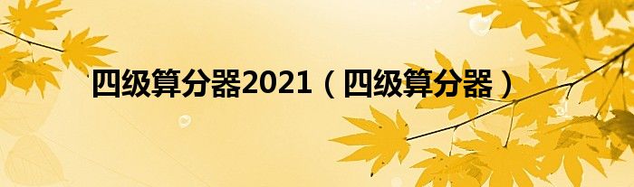 四级算分器2021【四级算分器】