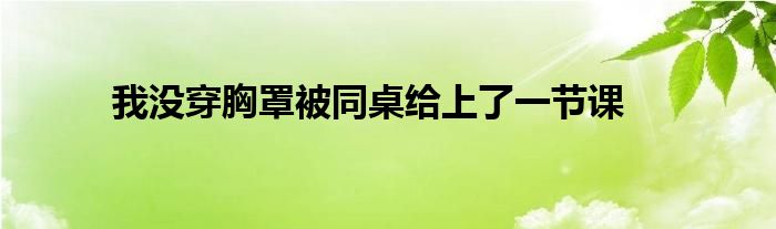 我没穿胸罩被同桌给上了一节课