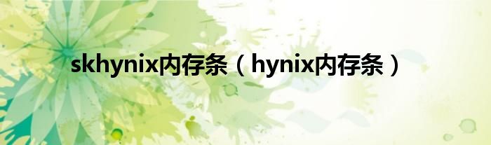 skhynix内存条【hynix内存条】