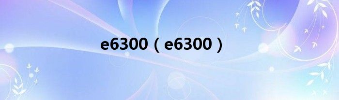 e6300【e6300】