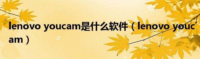 lenovo youcam是什么软件【lenovo youcam】