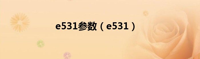 e531参数【e531】