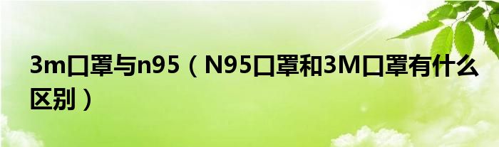 3m口罩与n95【N95口罩和3M口罩有什么区别】