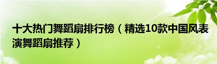 十大热门舞蹈扇排行榜【精选10款中国风表演舞蹈扇推荐】