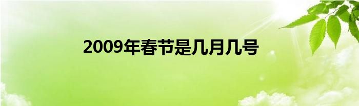 2009年春节是几月几号