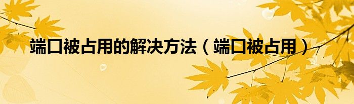 端口被占用的解决方法【端口被占用】