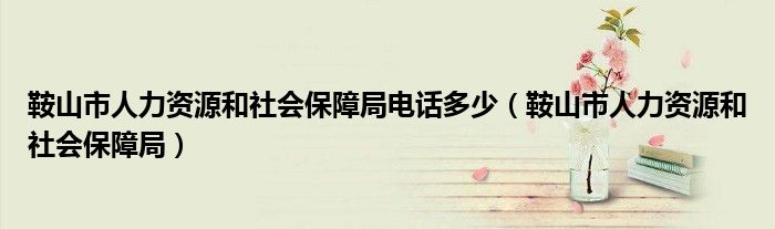 鞍山市人力资源和社会保障局电话多少【鞍山市人力资源和社会保障局】