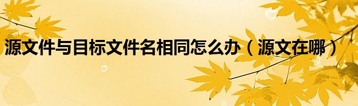 源文件与目标文件名相同怎么办【源文在哪】