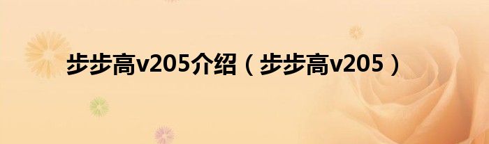 步步高v205介绍【步步高v205】