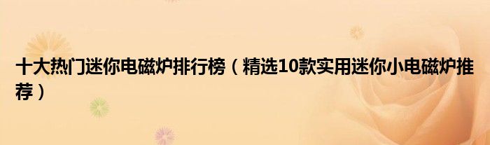 十大热门迷你电磁炉排行榜【精选10款实用迷你小电磁炉推荐】