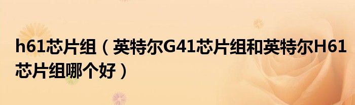 h61芯片组【英特尔G41芯片组和英特尔H61芯片组哪个好】