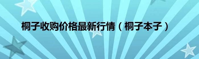 桐子收购价格最新行情【桐子本子】