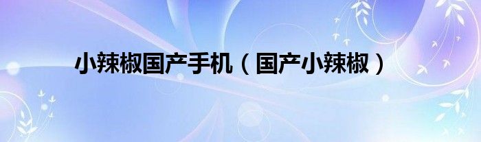 小辣椒国产手机【国产小辣椒】