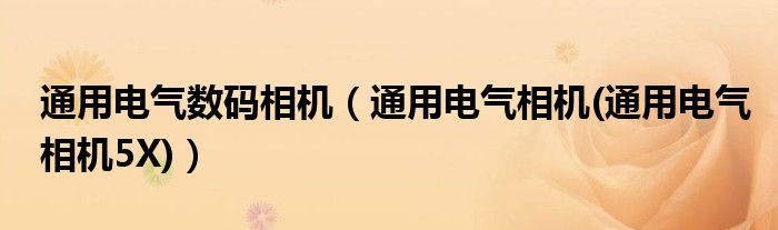 通用电气数码相机【通用电气相机(通用电气相机5X)】