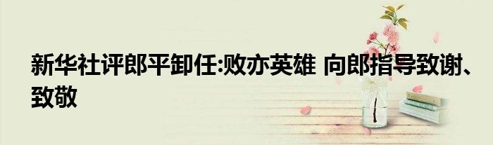 新华社评郎平卸任:败亦英雄 向郎指导致谢、致敬