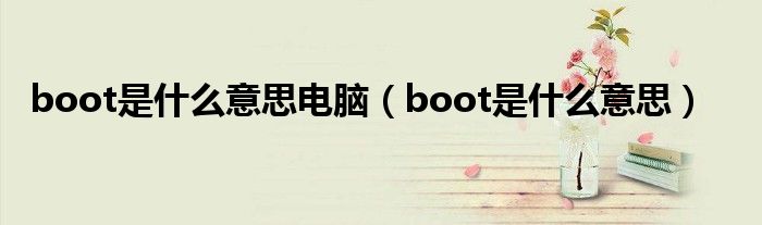 boot是什么意思电脑【boot是什么意思】