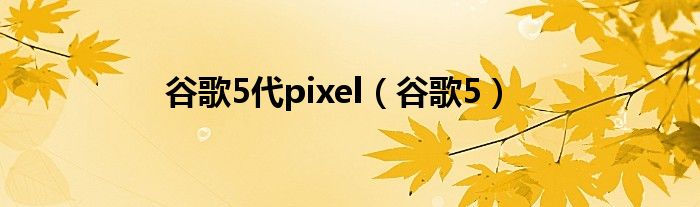 谷歌5代pixel【谷歌5】