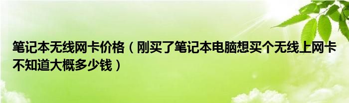 笔记本无线网卡价格【刚买了笔记本电脑想买个无线上网卡不知道大概多少钱】