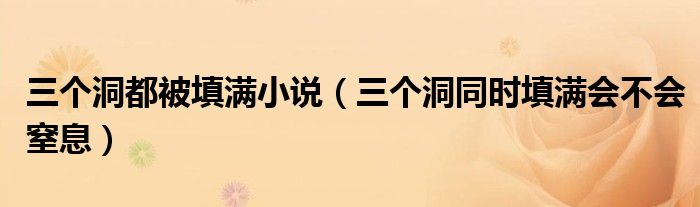 三个洞都被填满小说【三个洞同时填满会不会窒息】