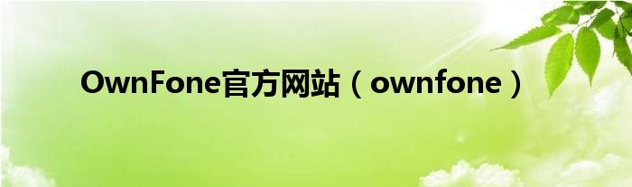 OwnFone官方网站【ownfone】