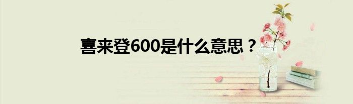 喜来登600是什么意思？