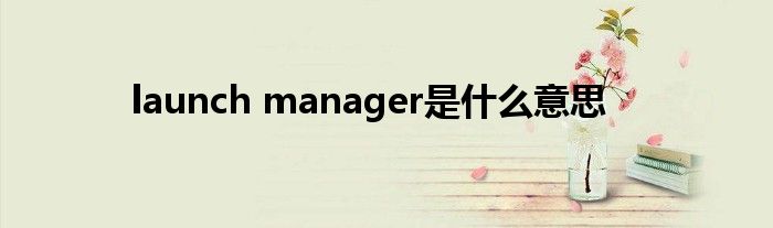 launch manager是什么意思