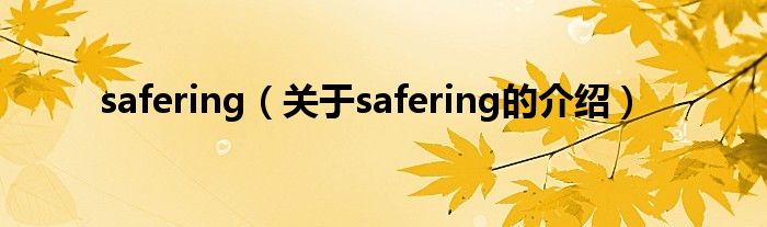 safering【关于safering的介绍】