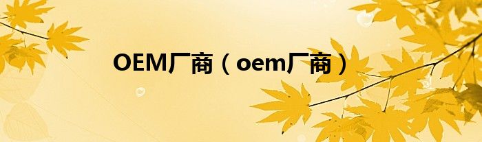 OEM厂商【oem厂商】