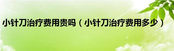 小针刀治疗费用贵吗【小针刀治疗费用多少】