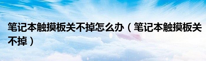 笔记本触摸板关不掉怎么办【笔记本触摸板关不掉】