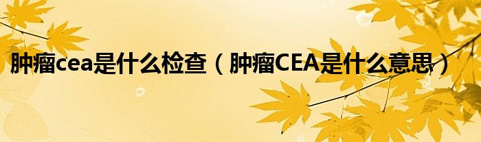 肿瘤cea是什么检查【肿瘤CEA是什么意思】